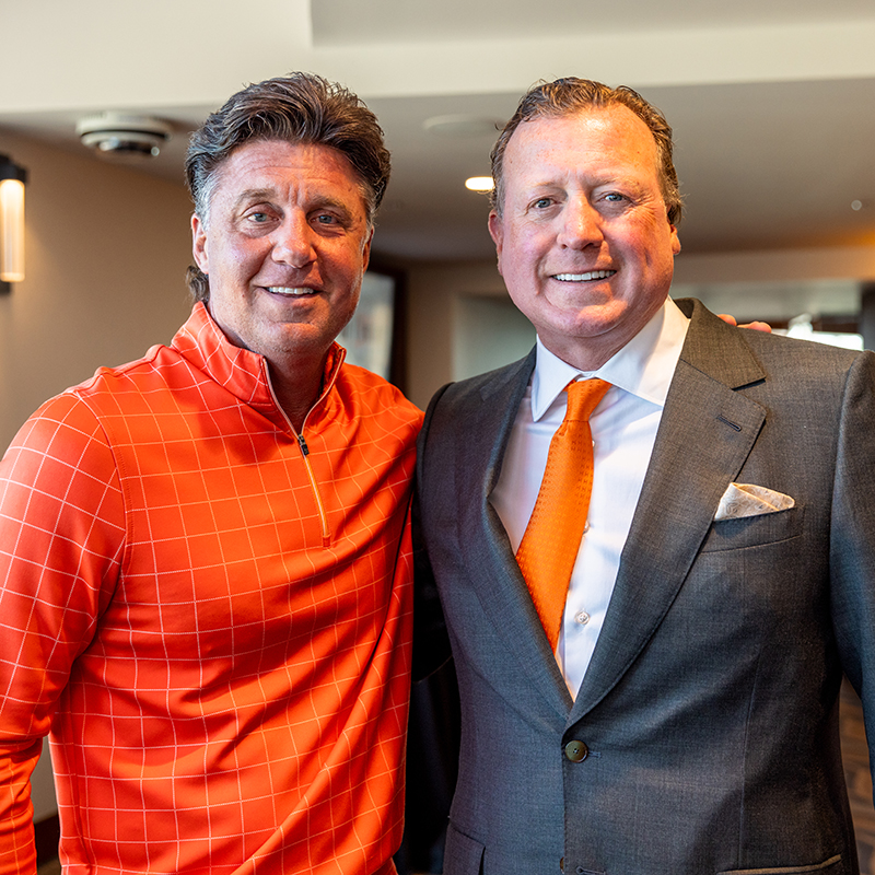 OSU football coach Mike Gundy with Joe Eastin.