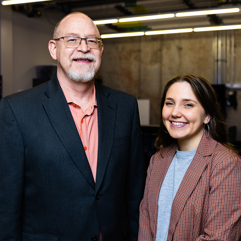 Dr. Jim Mason and Sydney Burkman smiling