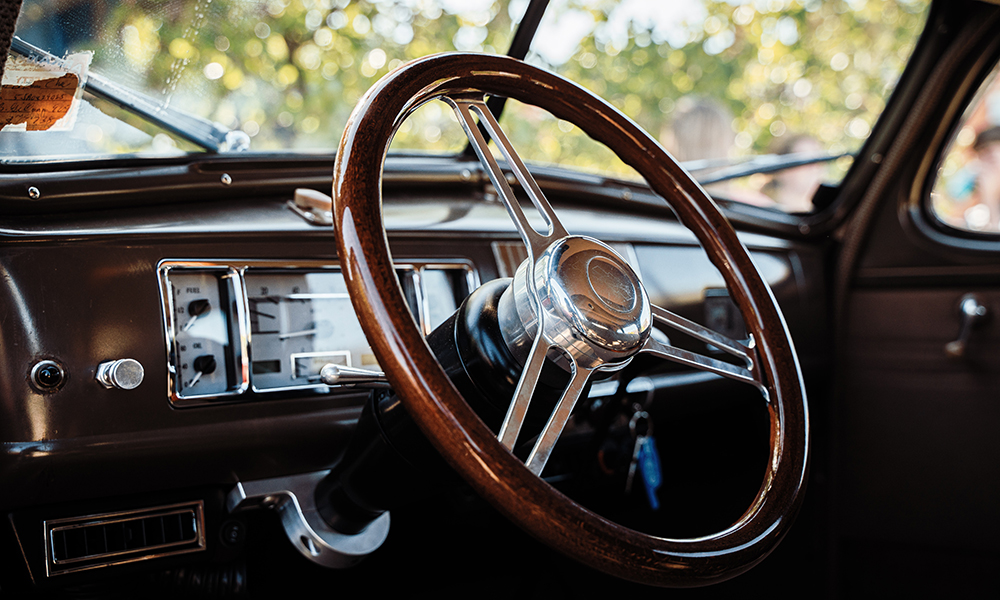 Steering wheel of the 1939 Chevy Master Deluxe.