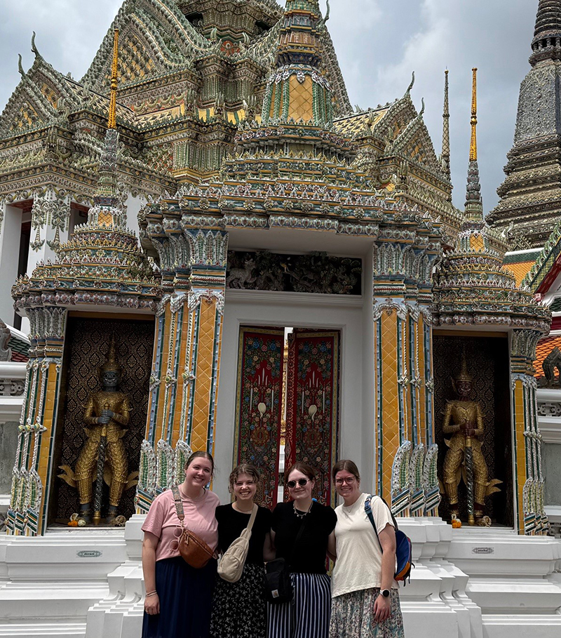 The four OSU student teaching interns visited many Thai temples, immersing themselves in the culture. The four OSU student teaching interns visited many Thai temples, immersing themselves in the culture.